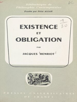 cover image of Existence et obligation